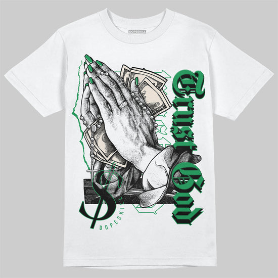 Jordan 2 Retro Lucky Green DopeSkill T-Shirt Trust God Graphic Streetwear - White