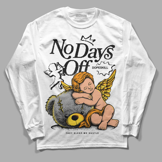 Jordan 4 Thunder DopeSkill Long Sleeve T-Shirt New No Days Off Graphic Streetwear - White