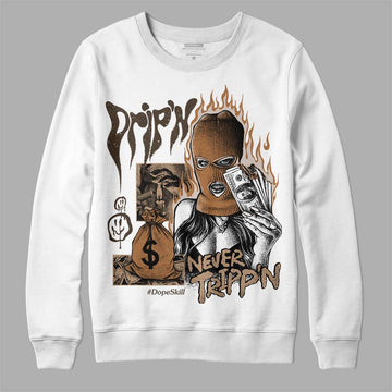 Jordan 3 Retro Palomino DopeSkill Sweatshirt Drip'n Never Tripp'n Graphic Streetwear - White