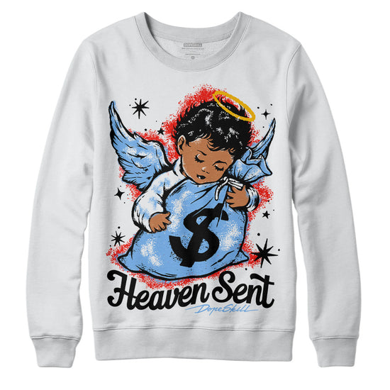 Jordan 9 Powder Blue DopeSkill Sweatshirt Heaven Sent Graphic Streetwear - White