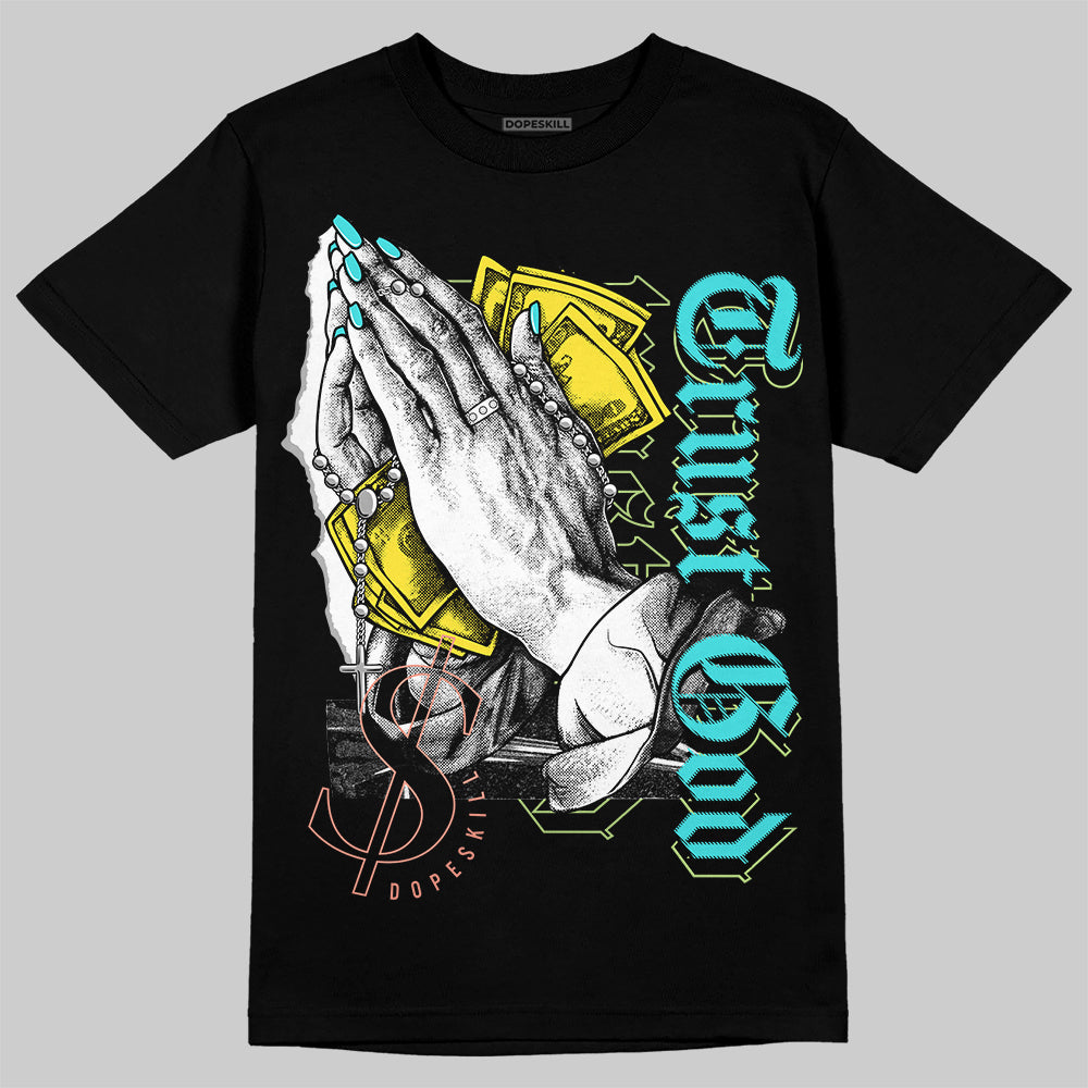 New Balance 9060 “Cyan Burst” DopeSkill T-Shirt Trust God Graphic Streetwear - Black