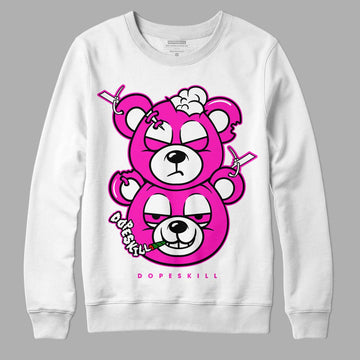 Dunk Low GS “Active Fuchsia” DopeSkill Sweatshirt New Double Bear Graphic Streetwear - White