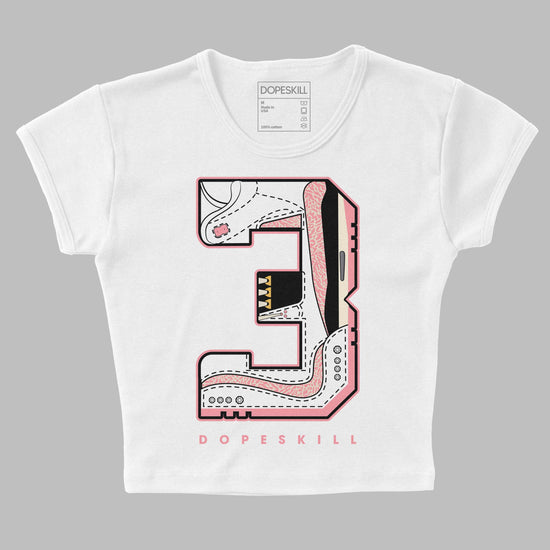 Jordan 3 GS “Red Stardust” DopeSkill Women's Crop Top No.3 Graphic Streetwear - White