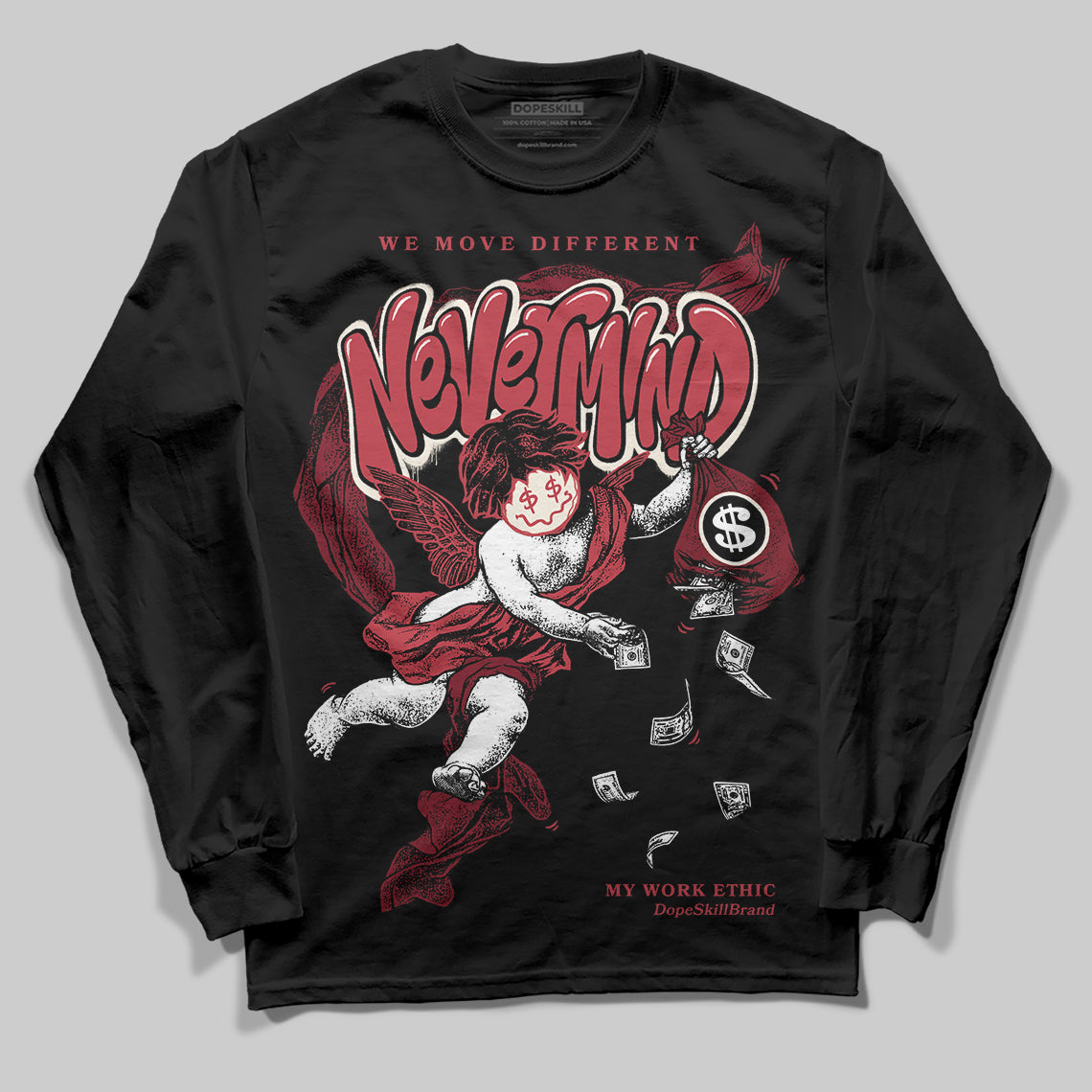 Jordan 4 “Sierra Red" DopeSkill Long Sleeve T-Shirt Nevermind Graphic Streetwear - black