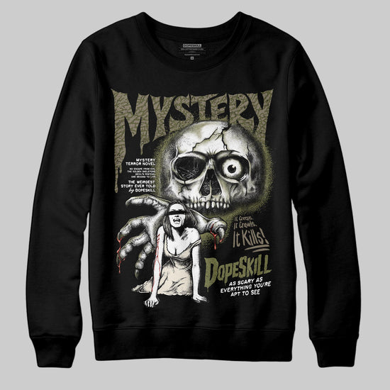 Jordan 3 “Medium Olive” aka “Family Affair” DopeSkill Sweatshirt Mystery Ghostly Grasp Graphic Streetwear - Black