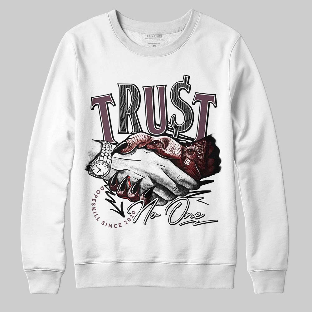 A Ma Maniére x Air Jordan 5 “Violet Ore” DopeSkill Sweatshirt Trust No One Graphic Streetwear White