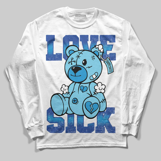 Royal Blue Sneakers DopeSkill Long Sleeve T-Shirt Love Sick Graphic Streetwear - White 