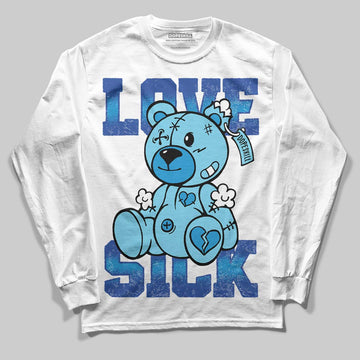 Royal Blue Sneakers DopeSkill Long Sleeve T-Shirt Love Sick Graphic Streetwear - White 