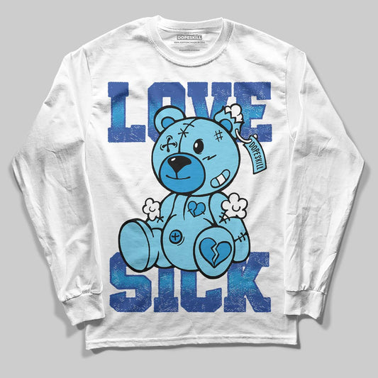 Royal Blue Sneakers DopeSkill Long Sleeve T-Shirt Love Sick Graphic Streetwear - White 