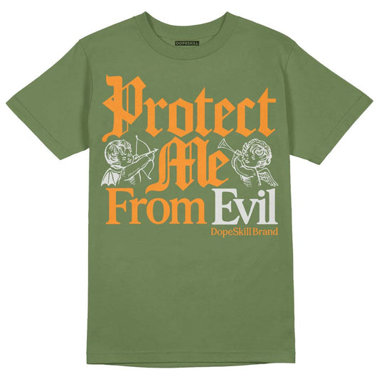 Jordan 5 "Olive" DopeSkill Olive T-Shirt Protect Me From Evil Graphic Streetwear