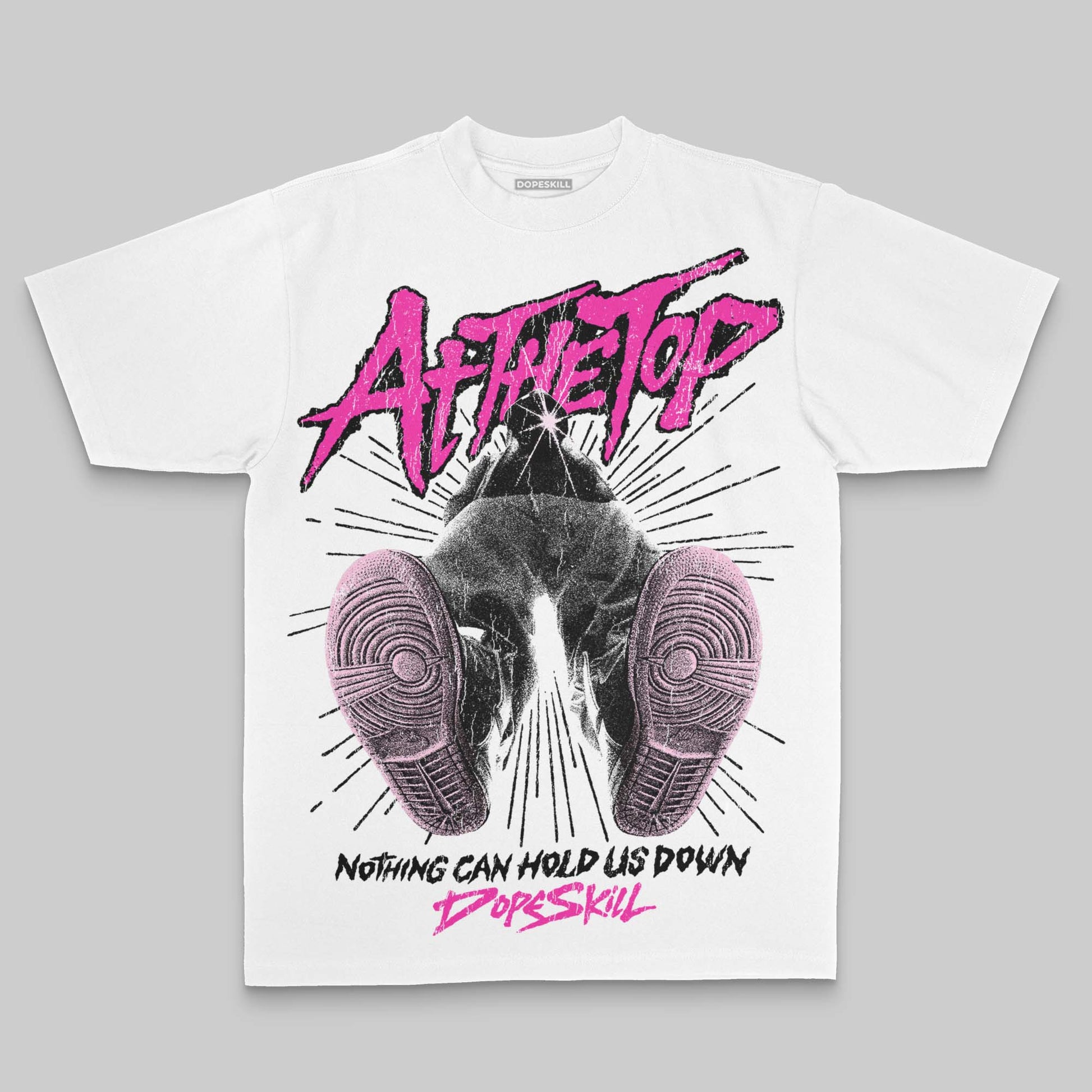 Pink Oversize Print Nothing Can Hold US Down DopeSkill Graphic Premium T-shirt Streetwear - White