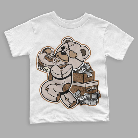 Jordan 3 Retro Palomino DopeSkill Toddler Kids T-shirt Bear Steals Sneaker Graphic Streetwear - White
