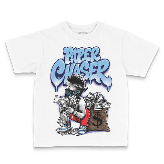 University Blue Sneakers DopeSkill Toddler Kids T-shirt Paper Chaser Boy Graphic Streetwear - White