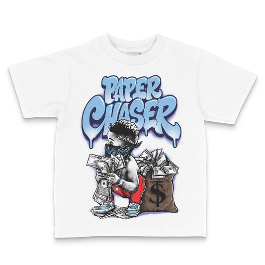 University Blue Sneakers DopeSkill Toddler Kids T-shirt Paper Chaser Boy Graphic Streetwear - White