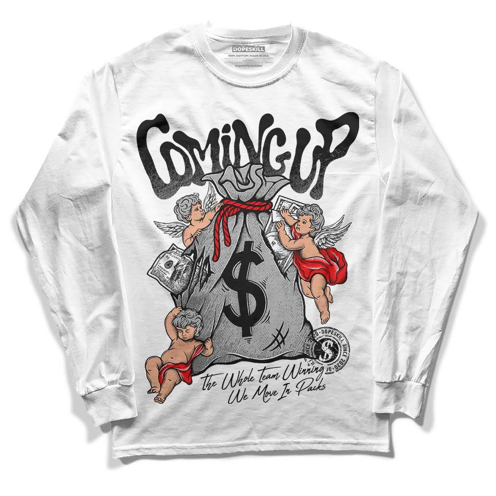 Jordan 1 Low OG “Shadow” DopeSkill Long Sleeve T-Shirt Money Bag Coming Up Graphic Streetwear - White