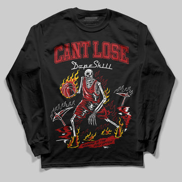 Jordan 12 Retro Flu Game (2025) DopeSkill Long Sleeve T-Shirt Cant Lose Graphic Streetwear - Black