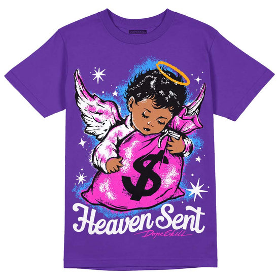 Jordan 13 Court Purple DopeSkill Purple T-Shirt Heaven Sent Graphic Streetwear