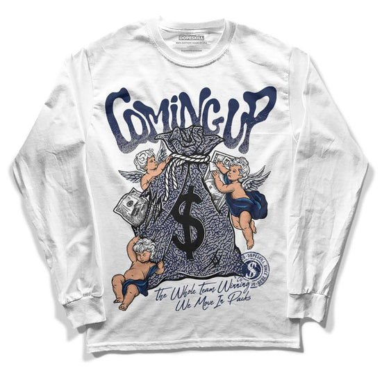 Jordan Spiz’ike Low “White/Obsidian” DopeSkill Long Sleeve T-Shirt Money Bag Coming Up Graphic Streetwear - WHite