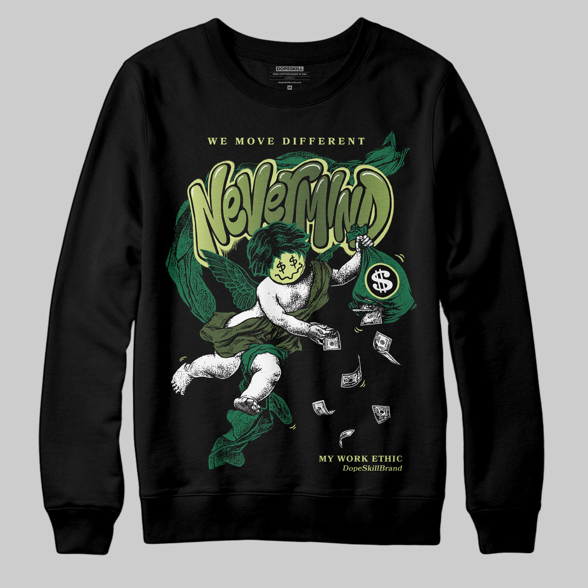 Foamposite Pro 'Pine Green' DopeSkill Sweatshirt Nevermind Graphic Streetwear - Black