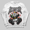 Jordan 4 “Black Cat” (2025) DopeSkill Long Sleeve T-Shirt At The Top Graphic Streetwear - White