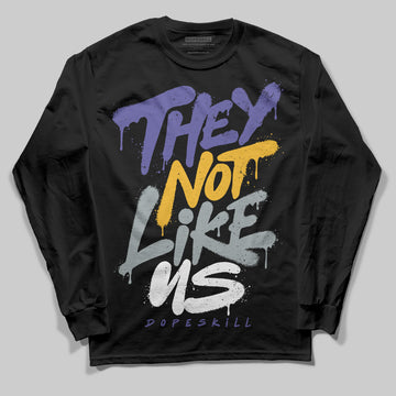 Jordan 4 Retro Lakers DopeSkill Long Sleeve T-Shirt They Not Like Us Graphic Streetwear - black