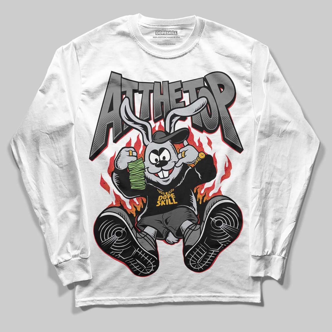 Jordan 10 Retro Shadow (2025) DopeSkill Long Sleeve T-Shirt At The Top Graphic Streetwear - White 