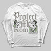 Jordan 4 WMNS “Seafoam” (2025) DopeSkill Long Sleeve T-Shirt Protect Me From Evil Graphic Streetwear - White