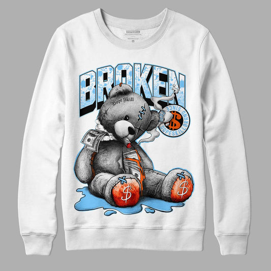 Dunk Low Futura University Blue DopeSkill Sweatshirt Sick Bear Graphic Streetwear - White