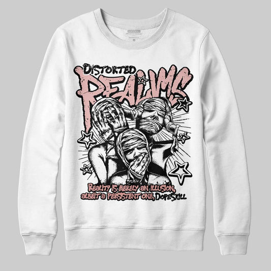 Jordan 40 “Dusty Rose” DopeSkill Sweatshirt Distorted Realms Graphic Streetwear - White