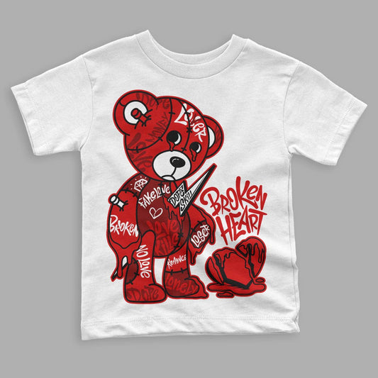 Jordan 1 Retro Low "Black Toe" DopeSkill Toddler Kids T-shirt Broken Heart Graphic Streetwear  - White 