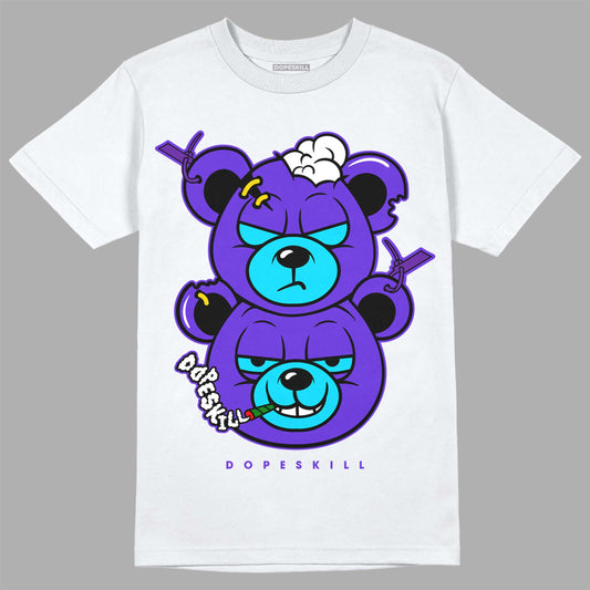 Jordan 6 "Aqua" DopeSkill T-Shirt New Double Bear Graphic Streetwear - White 