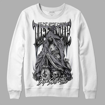 Jordan 14 Retro 'Stealth' DopeSkill Sweatshirt Life or Die Graphic Streetwear - White