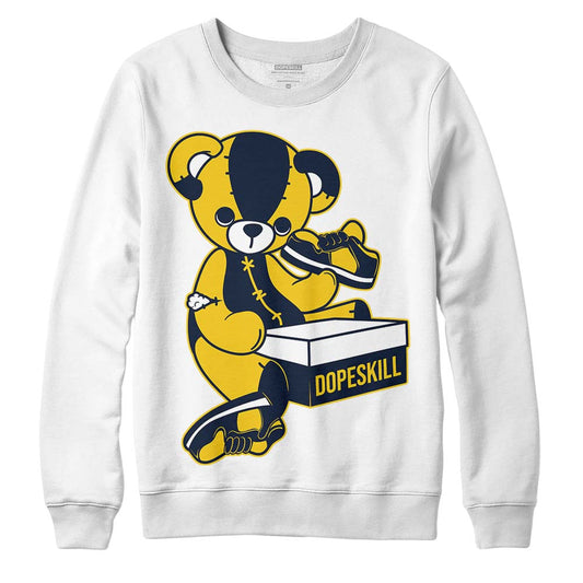 Dunk Low Vintage “Michigan” DopeSkill Sweatshirt Sneakerhead BEAR Graphic Streetwear - White