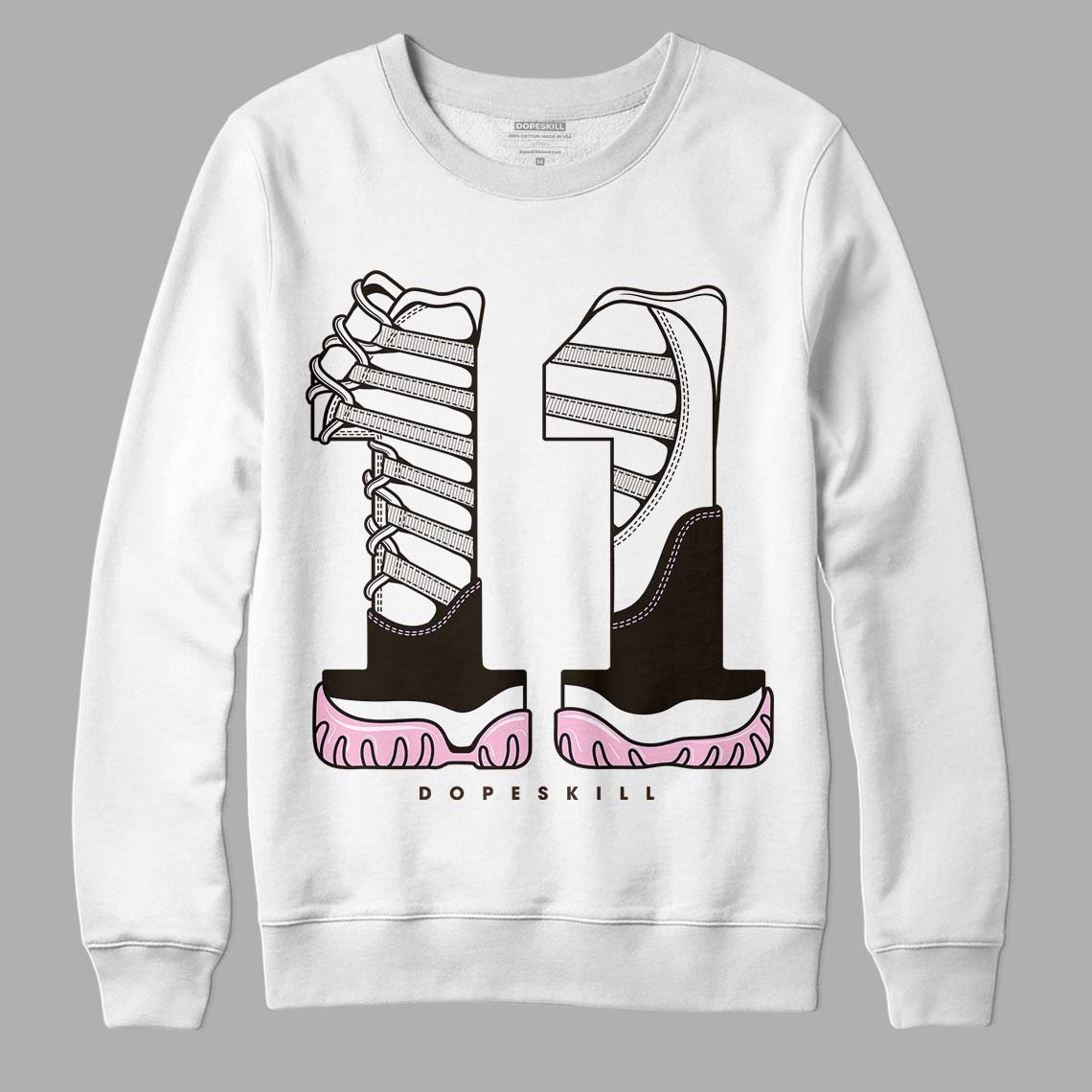 Jordan 11 Retro Neapolitan DopeSkill Sweatshirt No.11 Graphic Streetwear