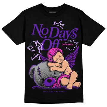 Jordan 13 Court Purple DopeSkill T-Shirt New No Days Off Graphic Streetwear - Black