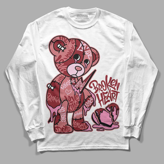 Valentine's Day Collection DopeSkill Long Sleeve T-Shirt Broken Heart Graphic Streetwear - White