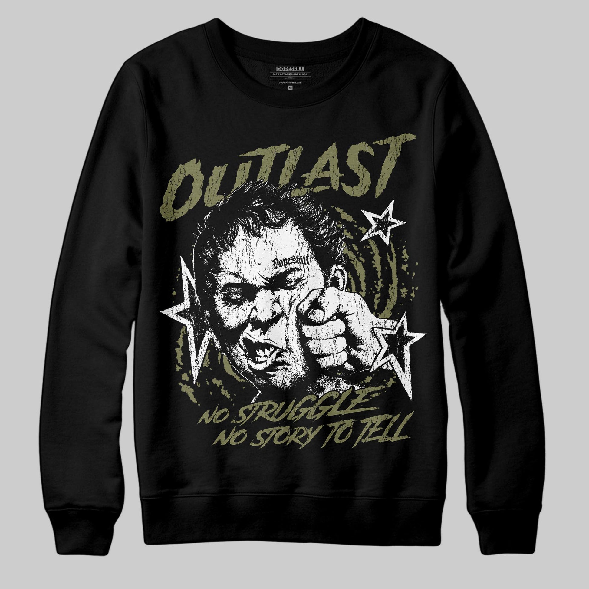 Olive Sneakers DopeSkill Sweatshirt Outlast Graphic Streetwear - Black