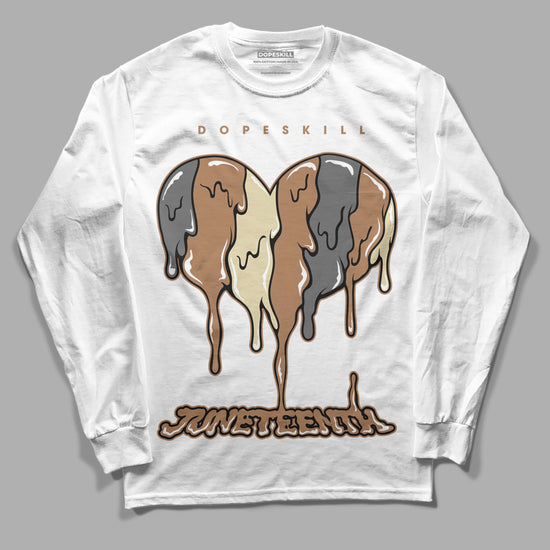 Jordan 6 WMNS Gore-Tex Brown Kelp DopeSkill Long Sleeve T-Shirt Juneteenth Heart Graphic Streetwear - White