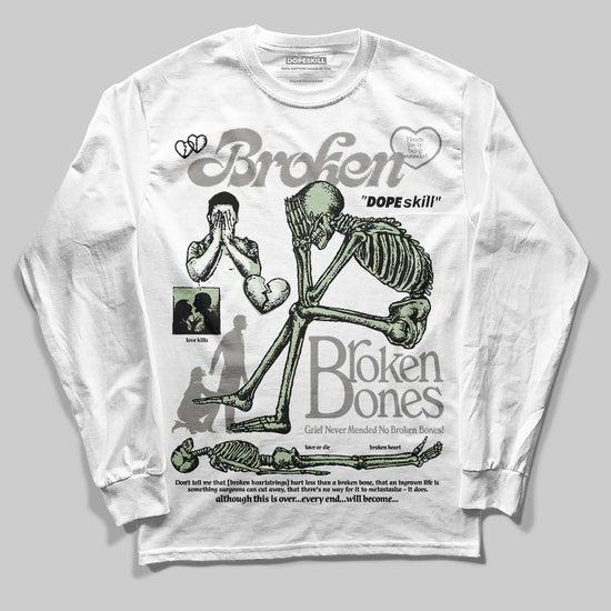 Jordan 4 WMNS “Seafoam” (2025) DopeSkill Long Sleeve T-Shirt Broken Bones Graphic Streetwear - White