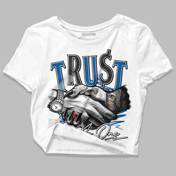 Jordan 3 Retro Wizards DopeSkill Women's Crop Top Trust No One Graphic Streetwear - White