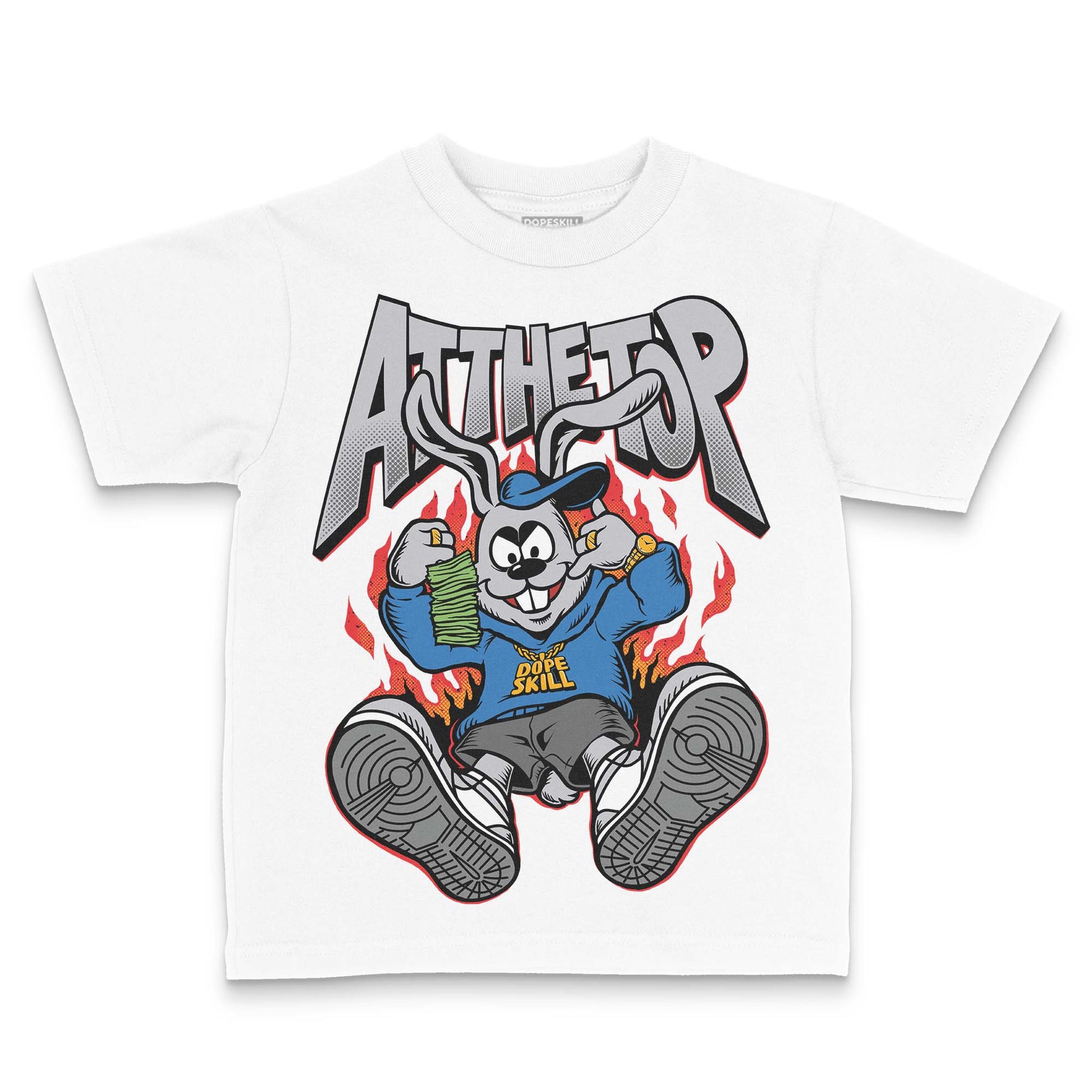 Grey Sneakers DopeSkill Toddler Kids T-shirt At The Top Graphic Streetwear - White 