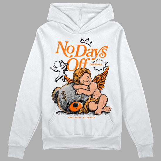 Orange, Black & White Sneakers DopeSkill Hoodie Sweatshirt New No Days Off Graphic Streetwear - White 