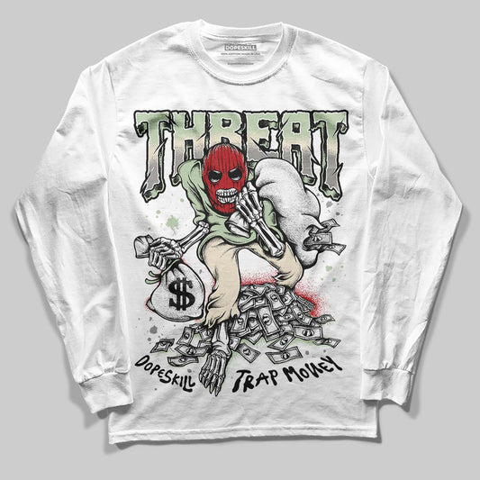 Jordan 4 WMNS “Seafoam” (2025) DopeSkill Long Sleeve T-Shirt Threat Graphic Streetwear - White