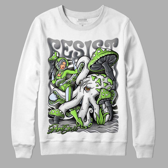 Jordan 5 Green Bean DopeSkill Sweatshirt Resist Graphic Streetwear - White