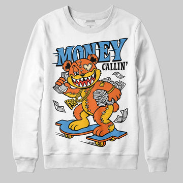 Orange, Black and White Sneakers DopeSkill Sweatshirt Money Callin' Graphic Streetwear - White