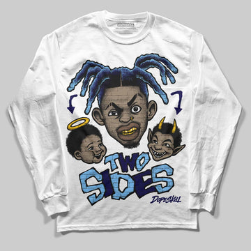 University Blue Sneakers DopeSkill Long Sleeve T-Shirt Two Sides Graphic Streetwear - White