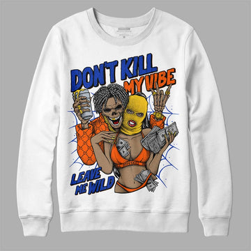 Dunk Low Futura Orange Blaze DopeSkill Sweatshirt Don't Kill My Vibe Graphic Streetwear - White