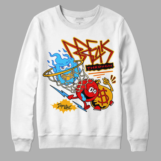 Red Sneakers DopeSkill Sweatshirt Break Through Graphic Streetwear - White 