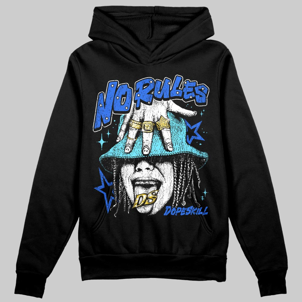Royal Blue Sneakers DopeSkill Hoodie No Rules Graphic Streetwear - Black