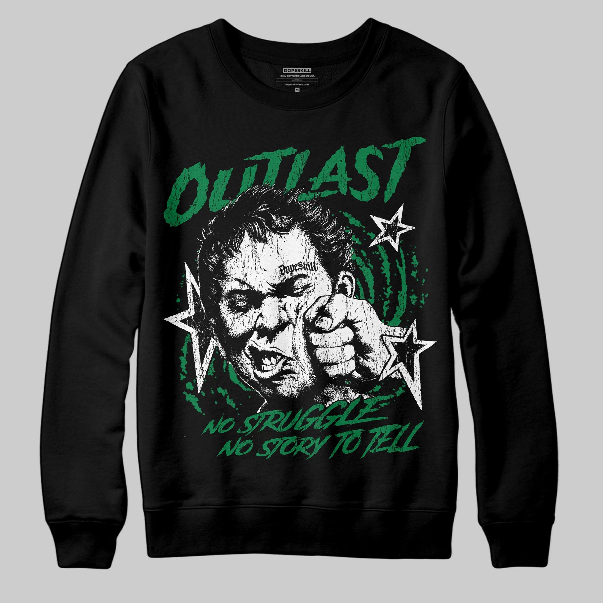 Green Sneakers DopeSkill Sweatshirt Outlast Graphic Streetwear - black